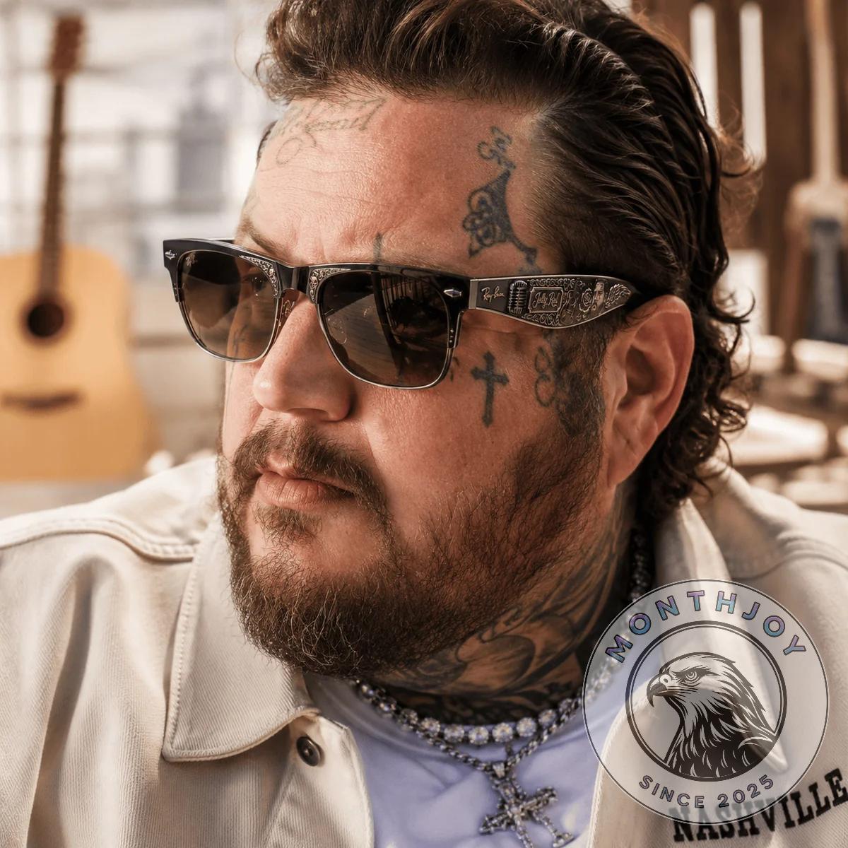 Jelly Roll Custom Engraved Signature Sunglasses - Detail View