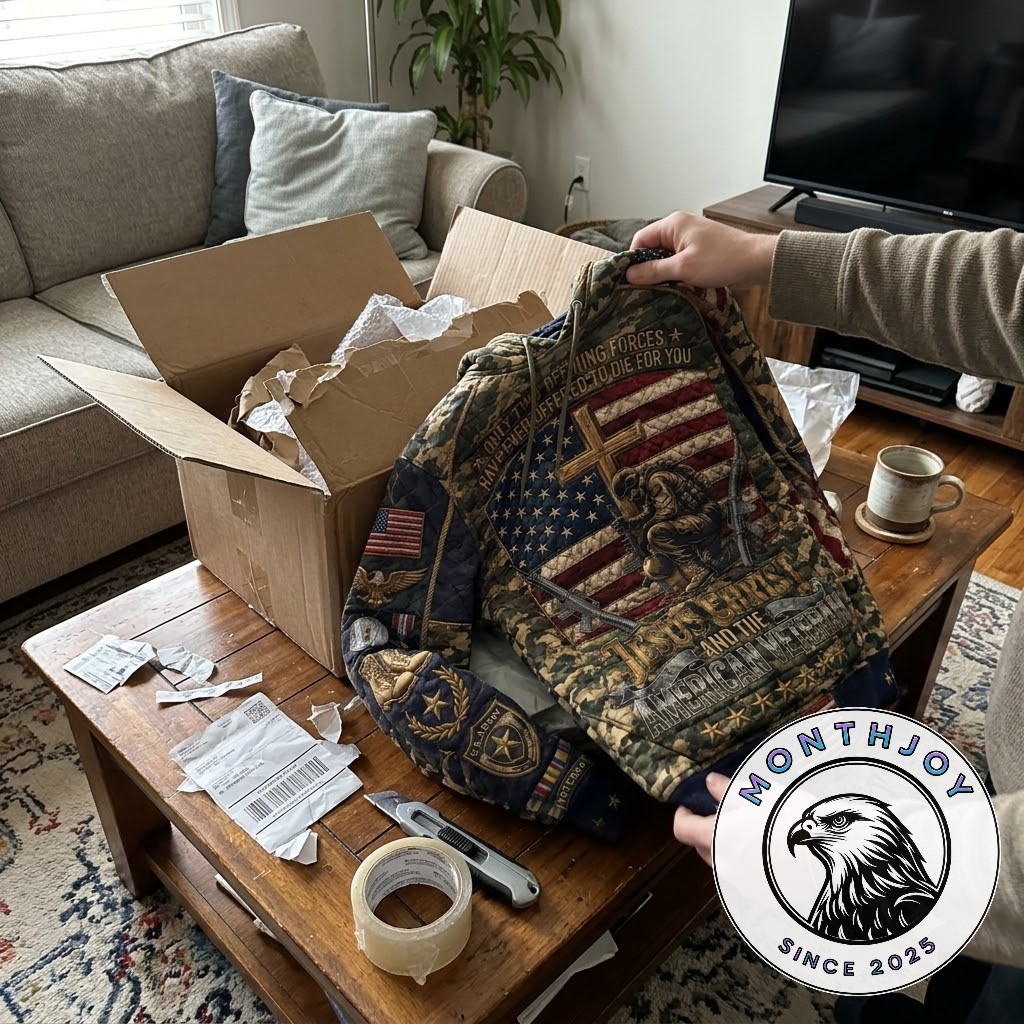 Jesus Christ American Veteran Military Cross Hoodie | MonthJoy