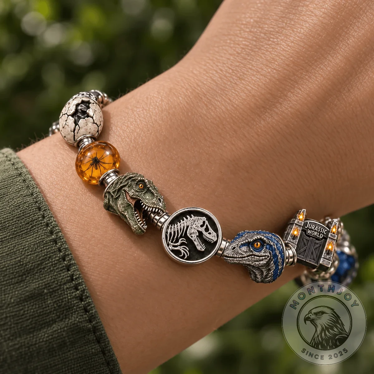 Jurassic World 30th Anniversary Pandora Charm Bracelet - Detail View