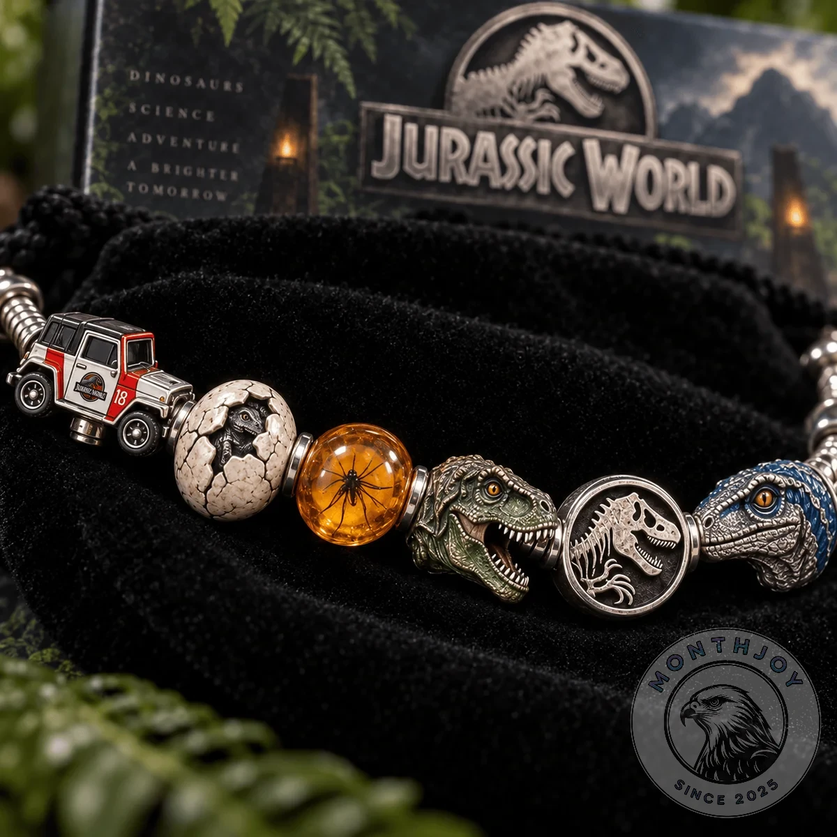 Jurassic World 30th Anniversary Pandora Charm Bracelet - Front View
