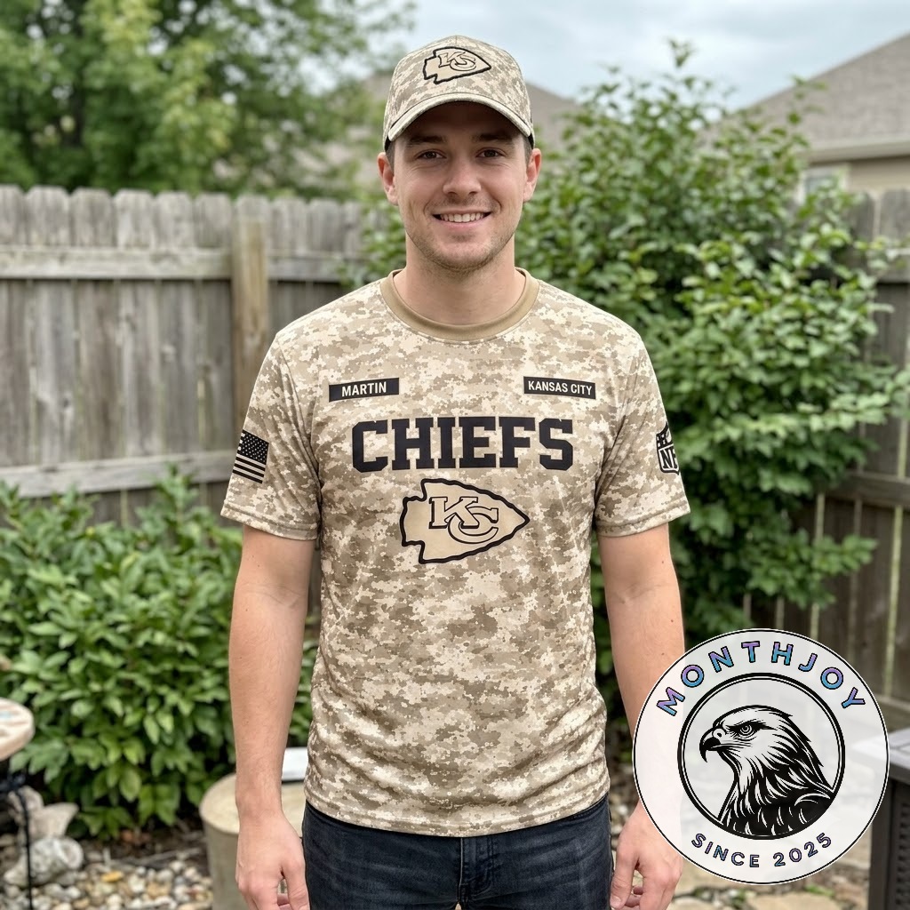 Kansas City Chiefs 2026 250 Years of Freedom Veterans Day T-Shirt - matching cap close-up