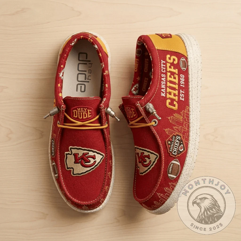 NFL Kansas City Chiefs Hey Dude Shoes - Detail View