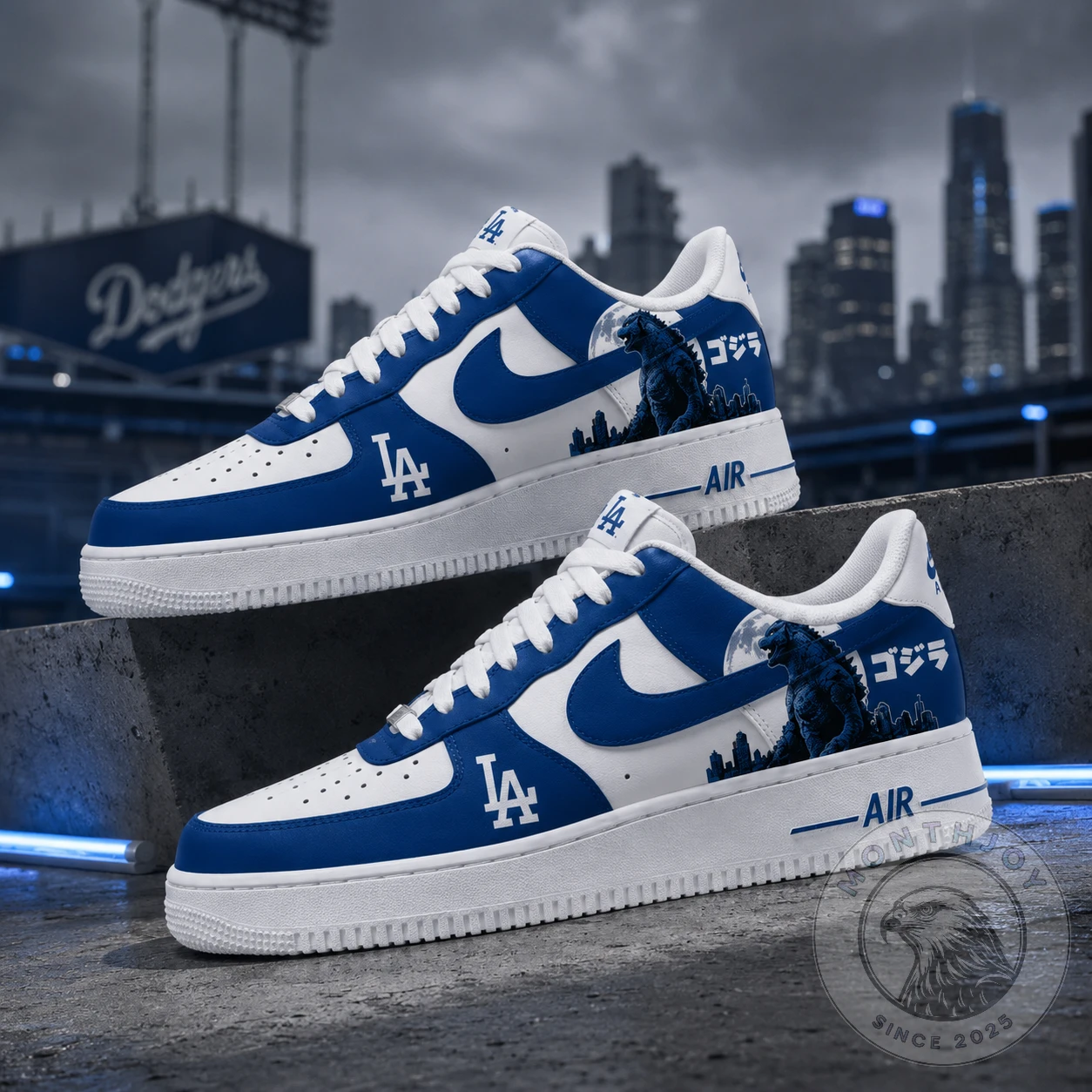 Los Angeles Dodgers Godzilla Minus Zero Night 2026 Sneakers - Detail View