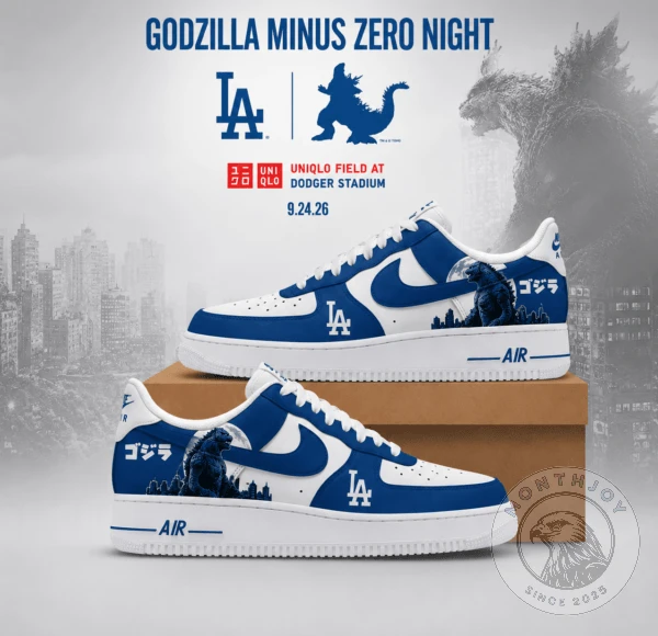 Los Angeles Dodgers Godzilla Minus Zero Night 2026 Sneakers - Front View
