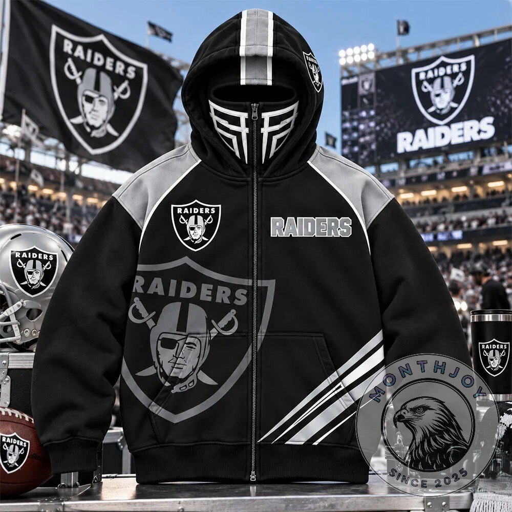 Las Vegas Raiders Masked Huddle Zip Hoodie | MonthJoy