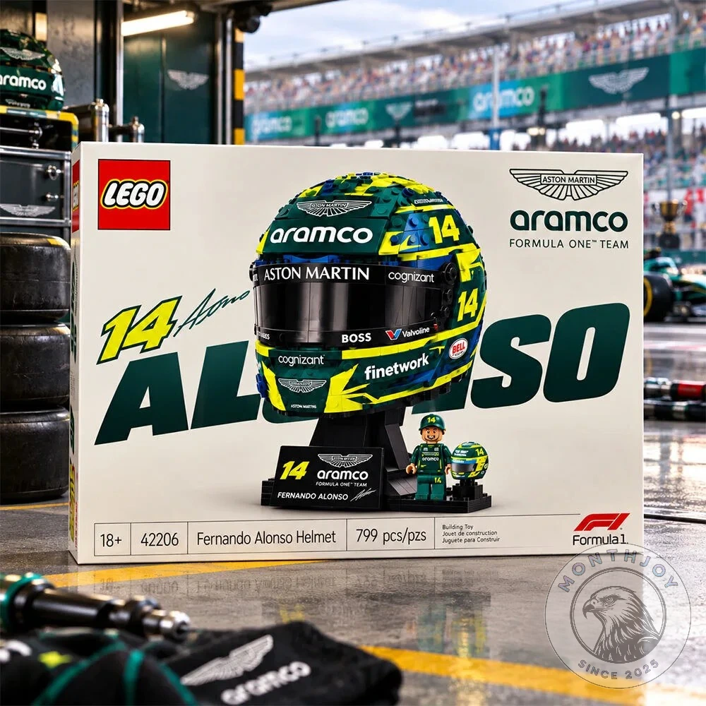 LEGO Fernando Alonso Aston Martin F1 Helmet Building Block Set - Artwork Detail