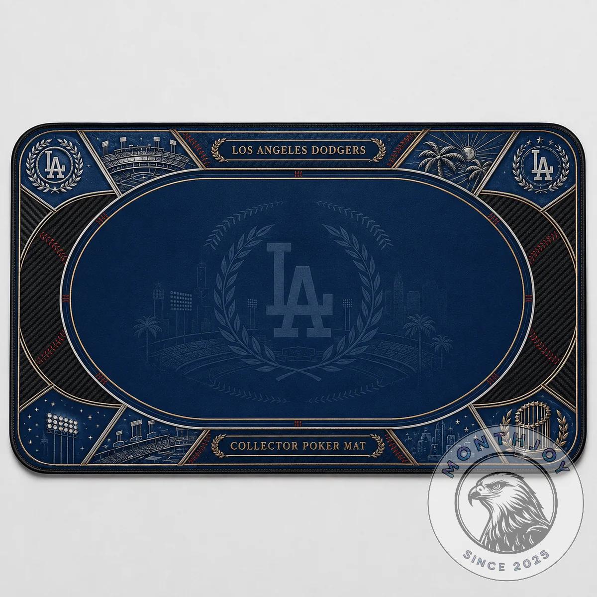 Los Angeles Dodgers 500-Piece All-in-One Poker Set - close view of themed poker chips
