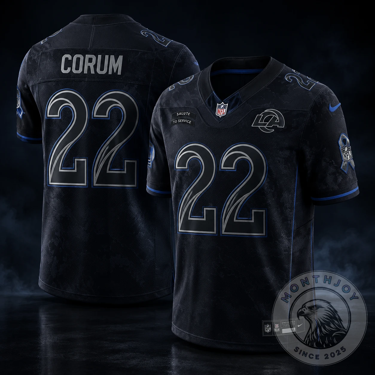 LA Rams Salute To Service Custom NFL Jersey - Front View