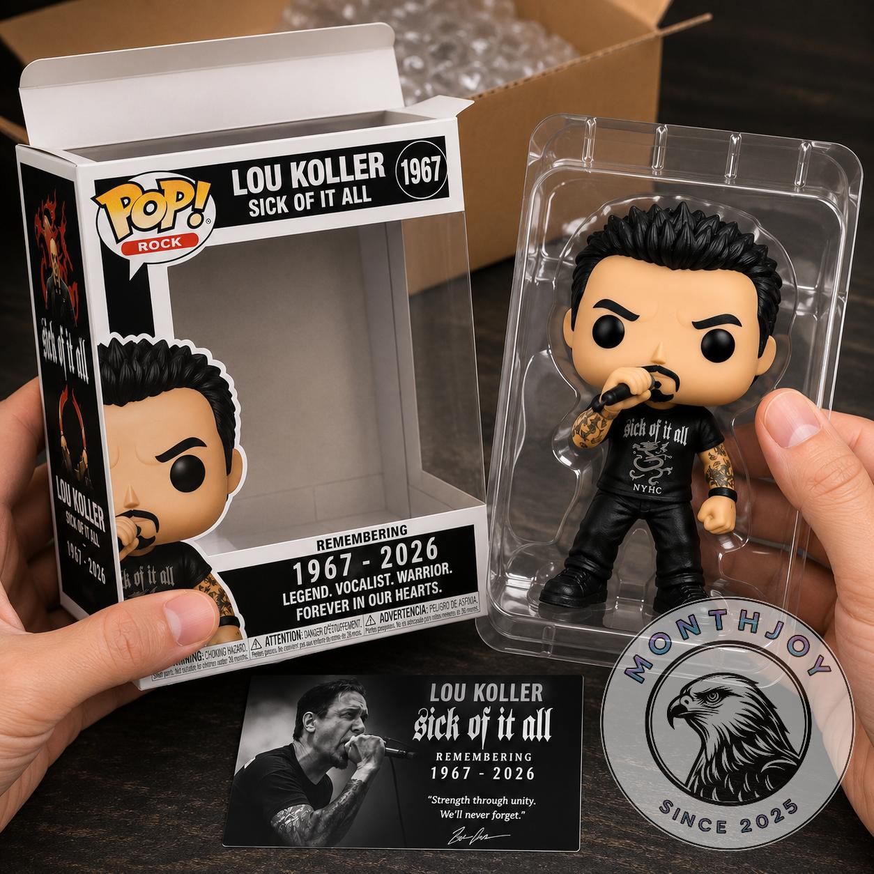 Lou Koller Sick of It All Remembering 1967-2026 Funko Pop Figure - Detail View