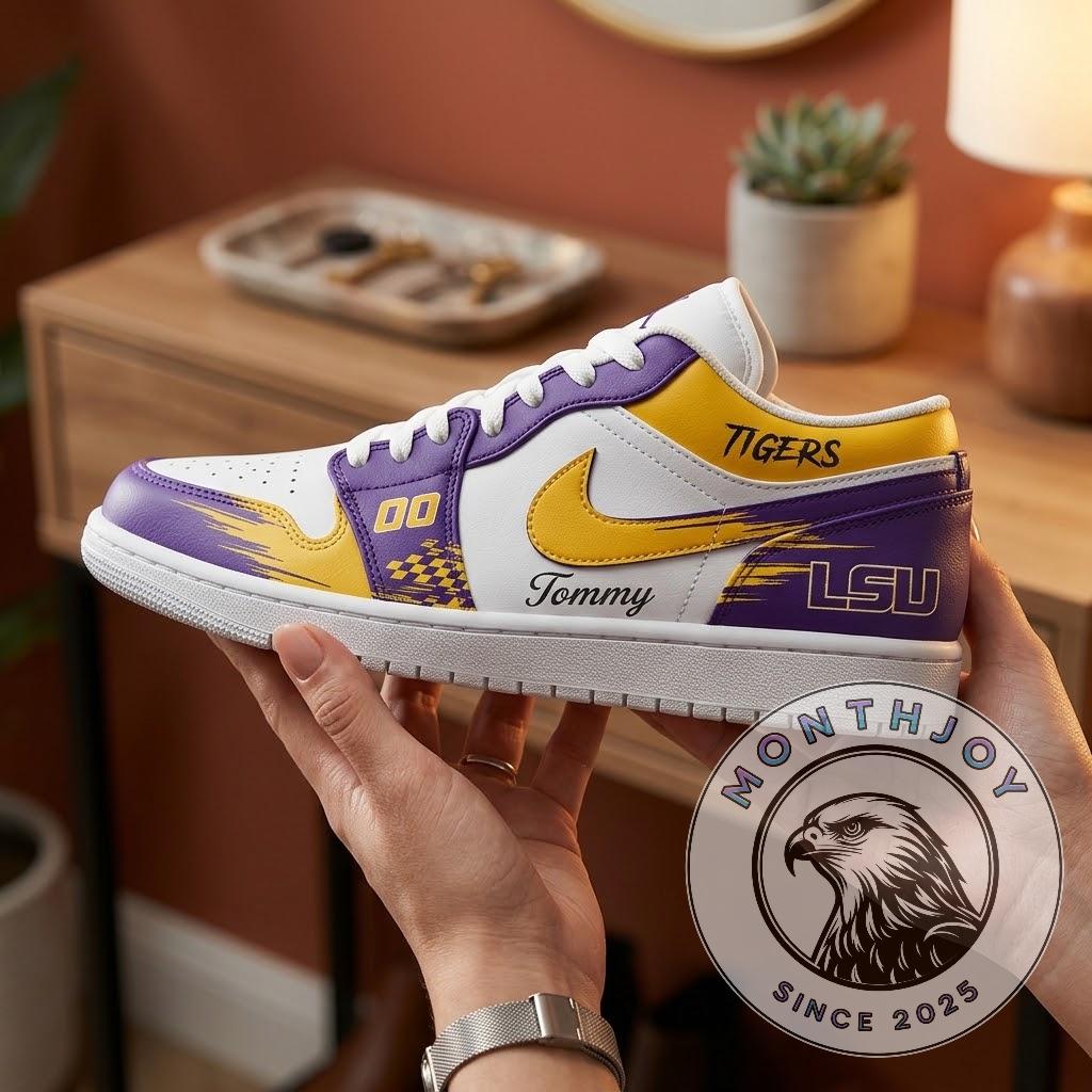 Louisiana State University Tigers Custom Sneakers - Detail View