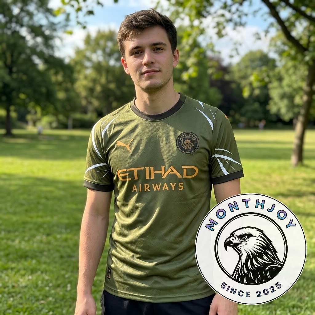 Manchester City Olive Green Fourth Kit Soccer Jersey - photo 3