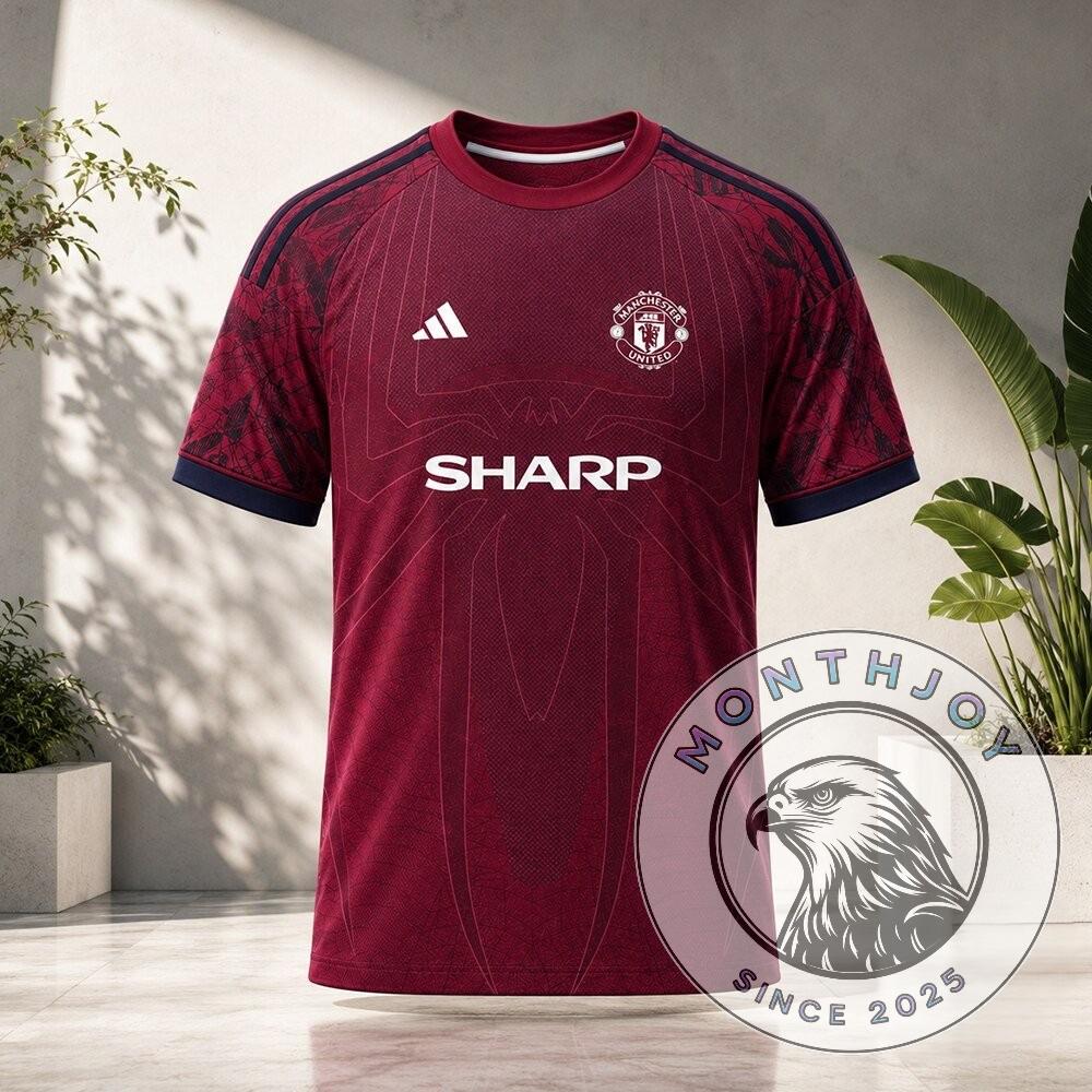 Manchester United Retro Sharp Sponsor Soccer Jersey - Detail View