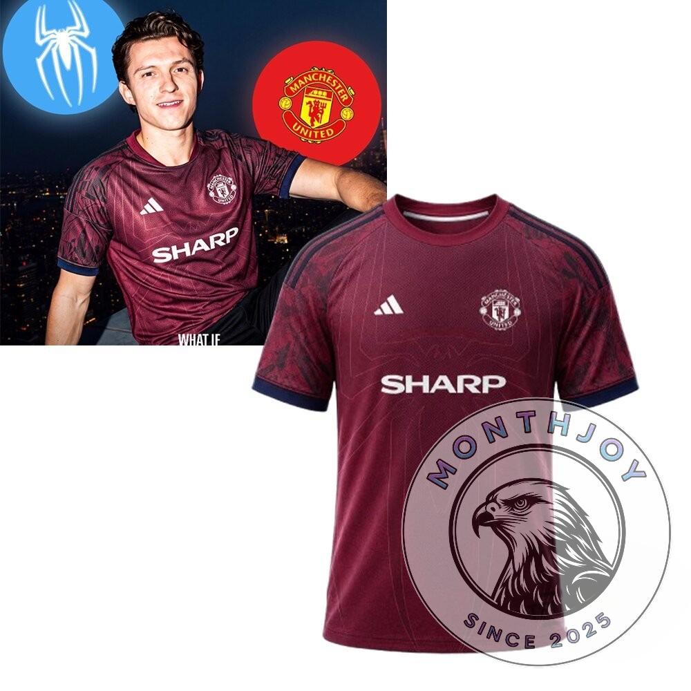 Manchester United Retro Sharp Sponsor Soccer Jersey - Front View