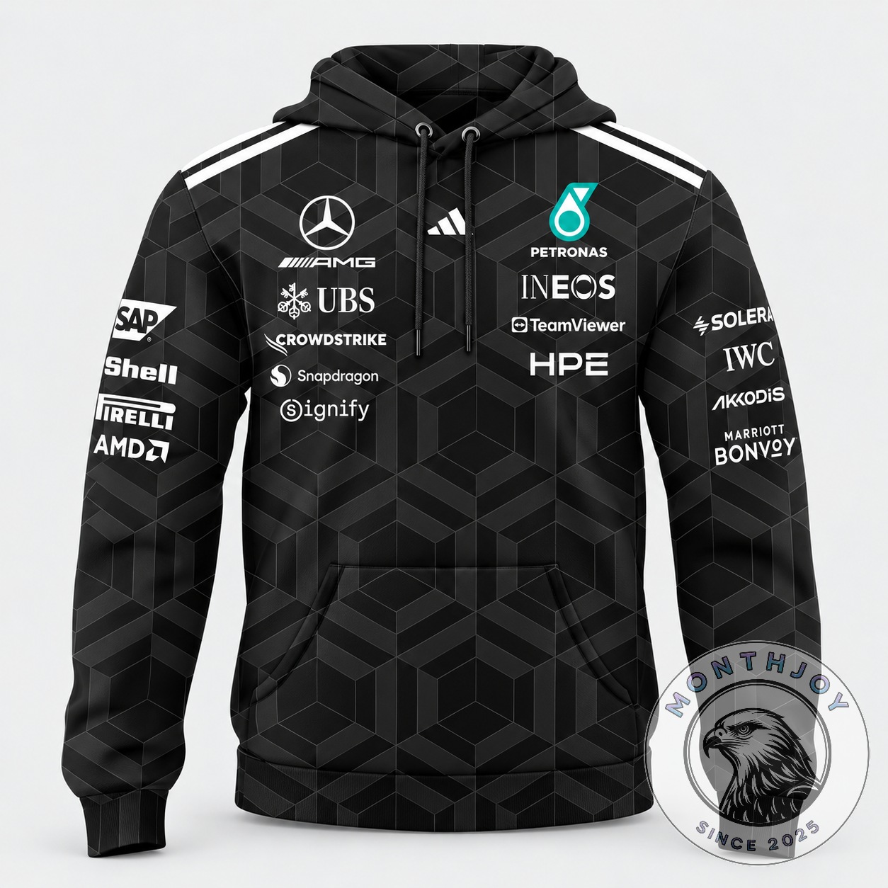 Mercedes-AMG Petronas Formula One Team Geometric Sponsor Pattern Hoodie - photo 2