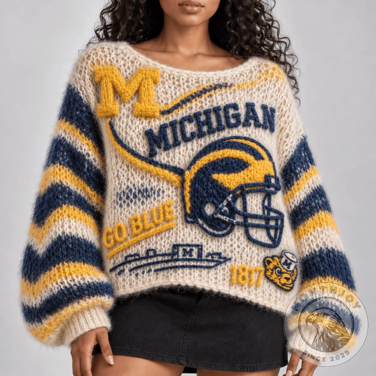 Michigan Wolverines Football Heritage Knitted Sweater - Design Detail
