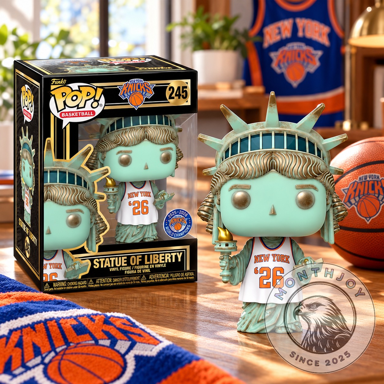 New York Knicks Statue of Liberty World Champions Funko Pop front view with box