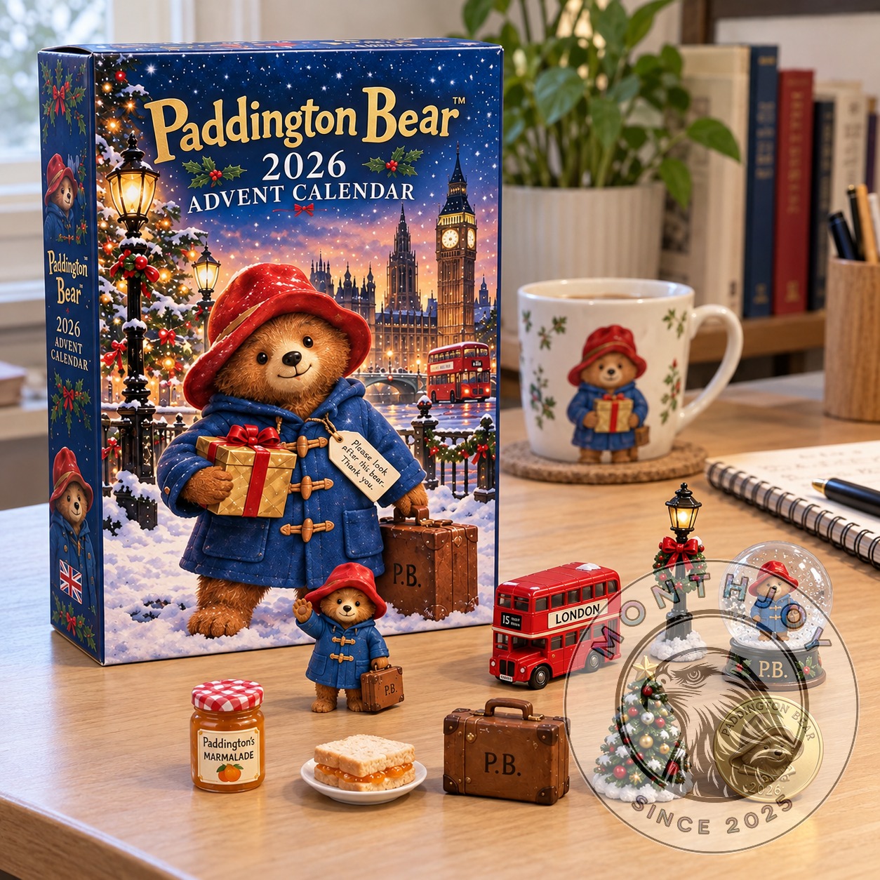 Paddington Bear 2026 London Christmas Advent Calendar - side panel with bear artwork