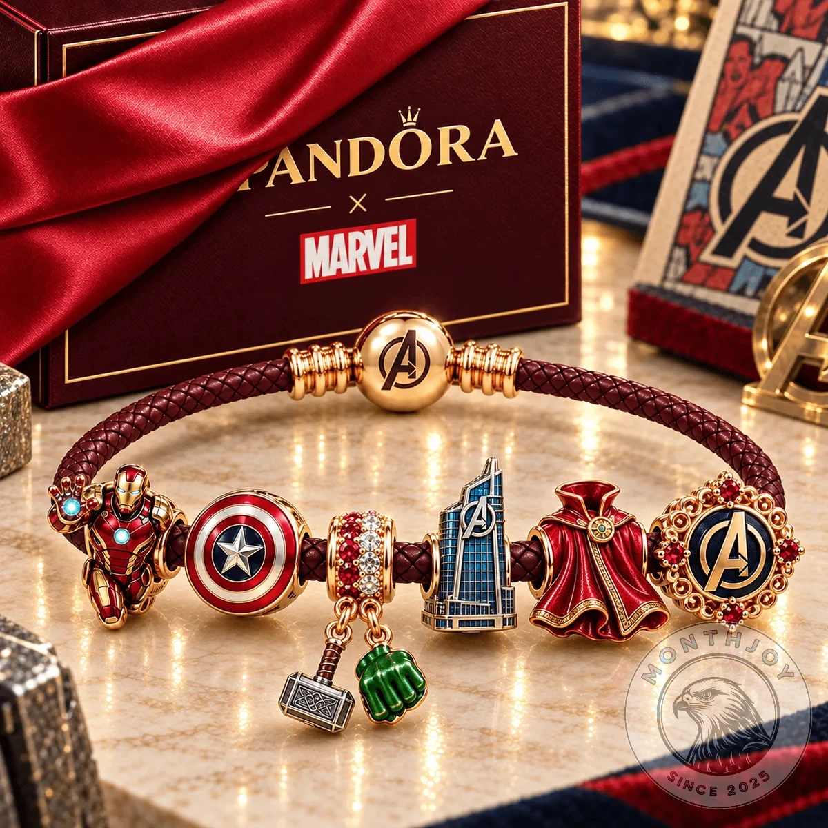 Marvel Avengers Pandora Charm Bracelet - Detail View