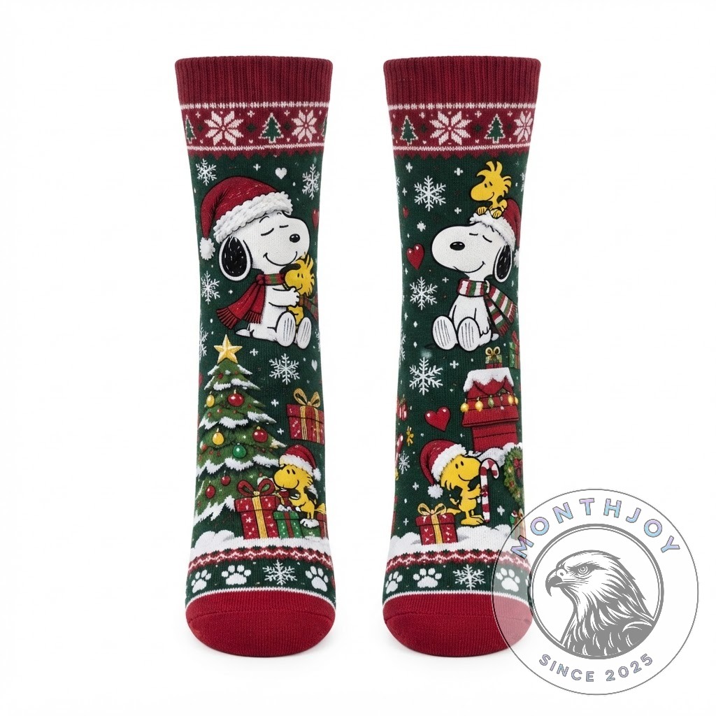Peanuts Christmas Snoopy and Woodstock Crew Socks 2026 - photo 2
