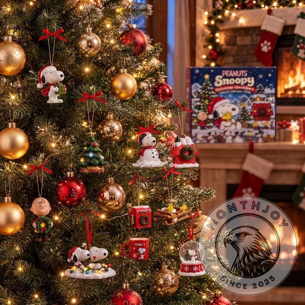 Peanuts Snoopy Christmas Countdown 2026 Advent Calendar - decorated box with Peanuts characters