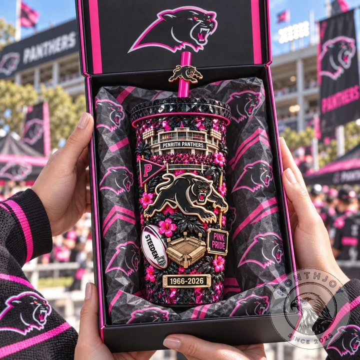 Penrith Panthers 1966–2026 Pink Pride Tumbler - Front View