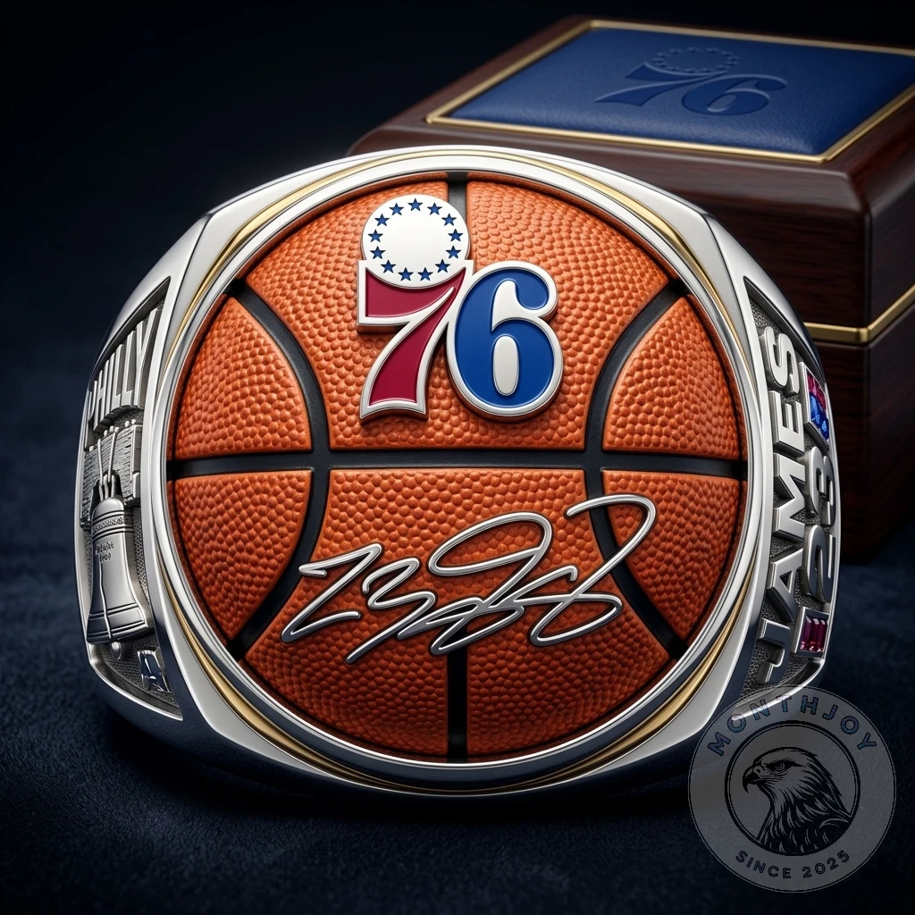 Philadelphia 76ers LeBron James Signature Championship Ring - Detail View
