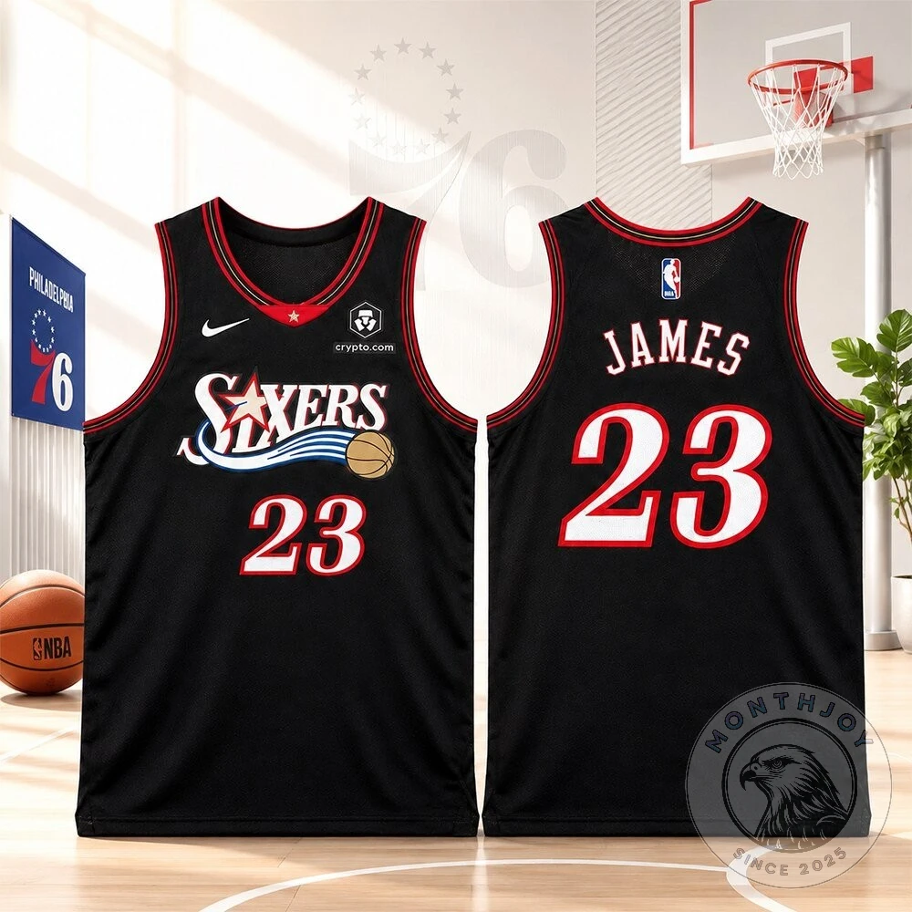 Philadelphia 76ers LeBron James Black Edition Jersey | MonthJoy