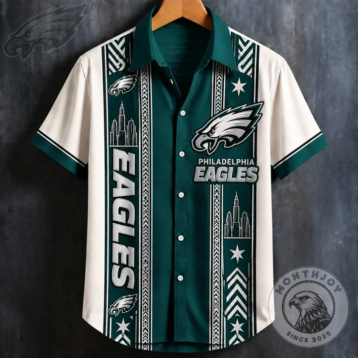 Philadelphia Eagles Graphic Button-Up Shirt - Artwork Detail
