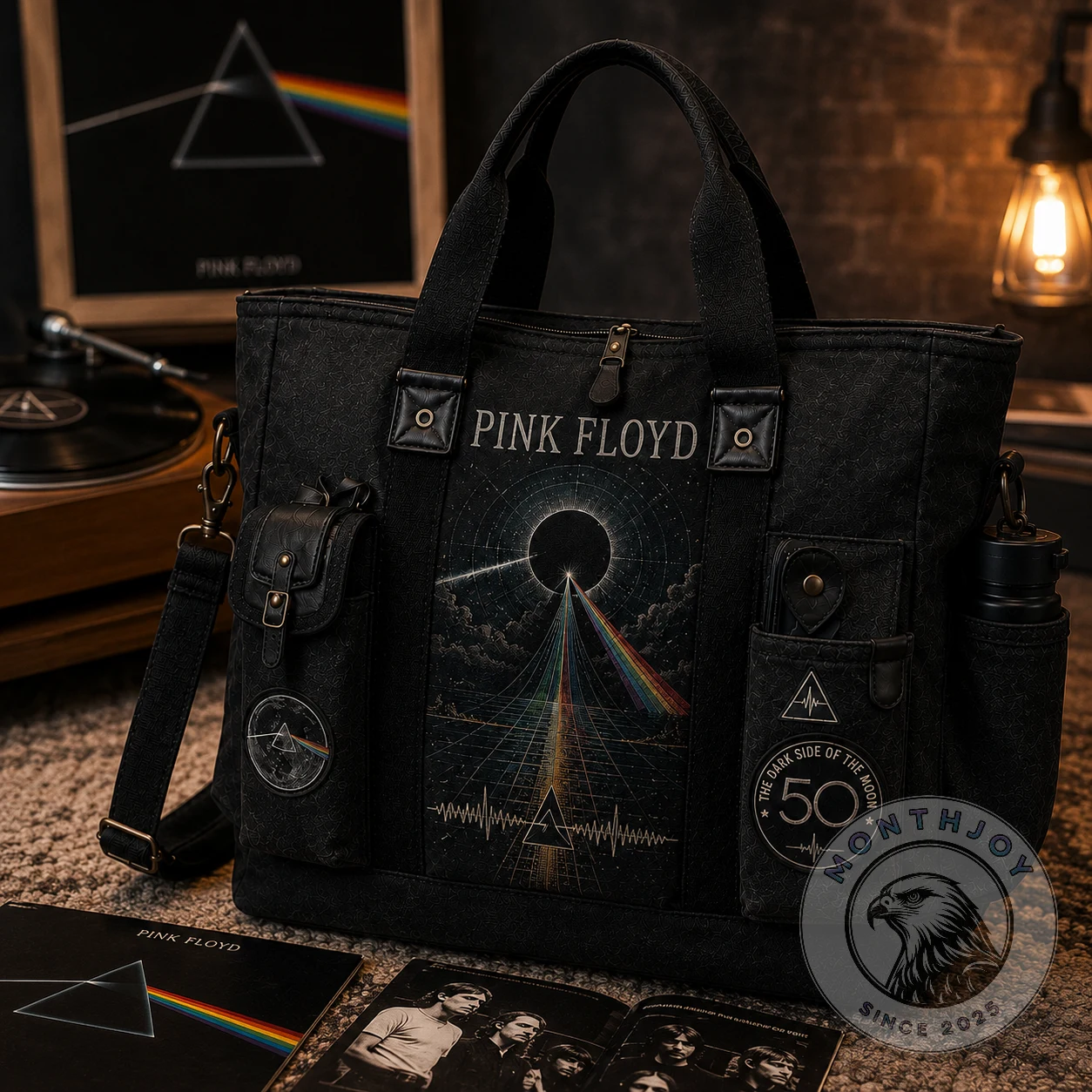 Pink Floyd The Dark Side of the Moon 50th Anniversary Tote Bag