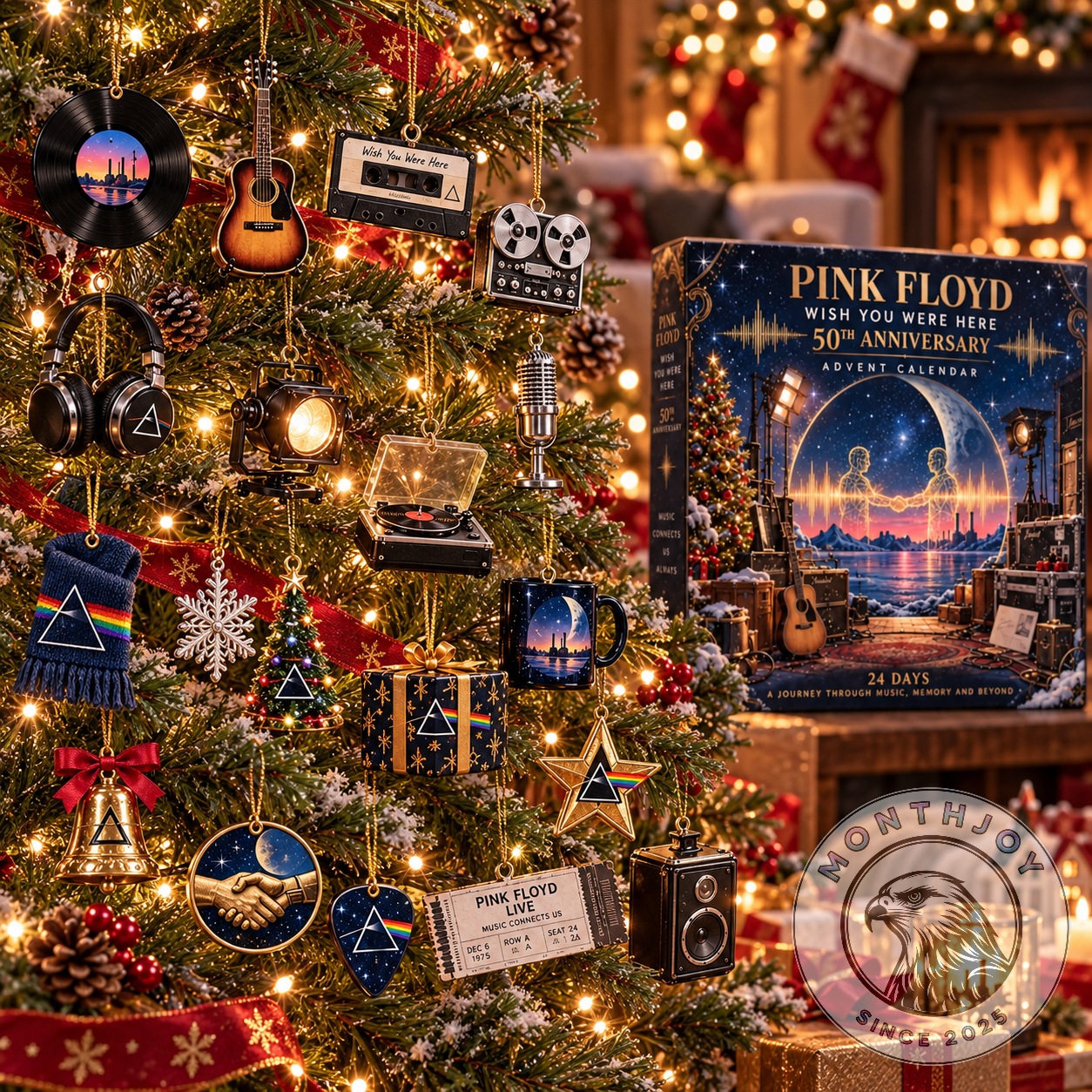 Pink Floyd Wish You Were Here 50th Anniversary Advent Calendar 2026 - close-up of cosmic front artwork