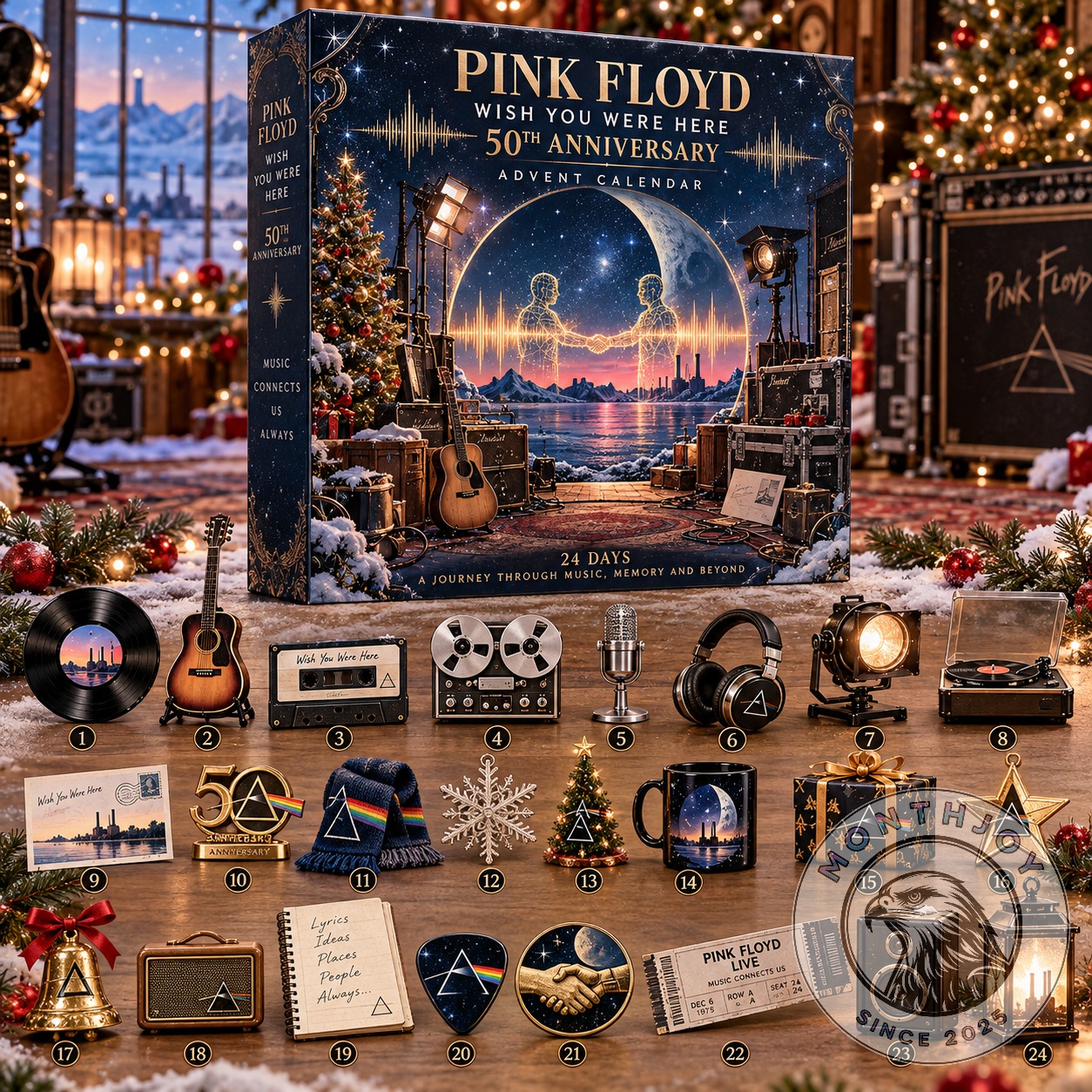 Pink Floyd Wish You Were Here 50th Anniversary Advent Calendar 2026 - front box view with numbered