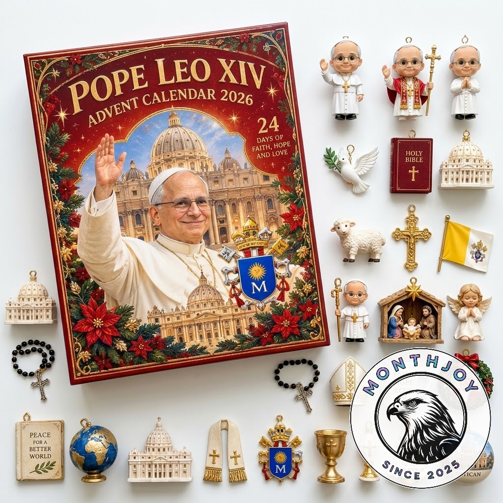 Pope Leo XIV 2026 Catholic Christmas Advent Calendar - lower row of numbered decorations