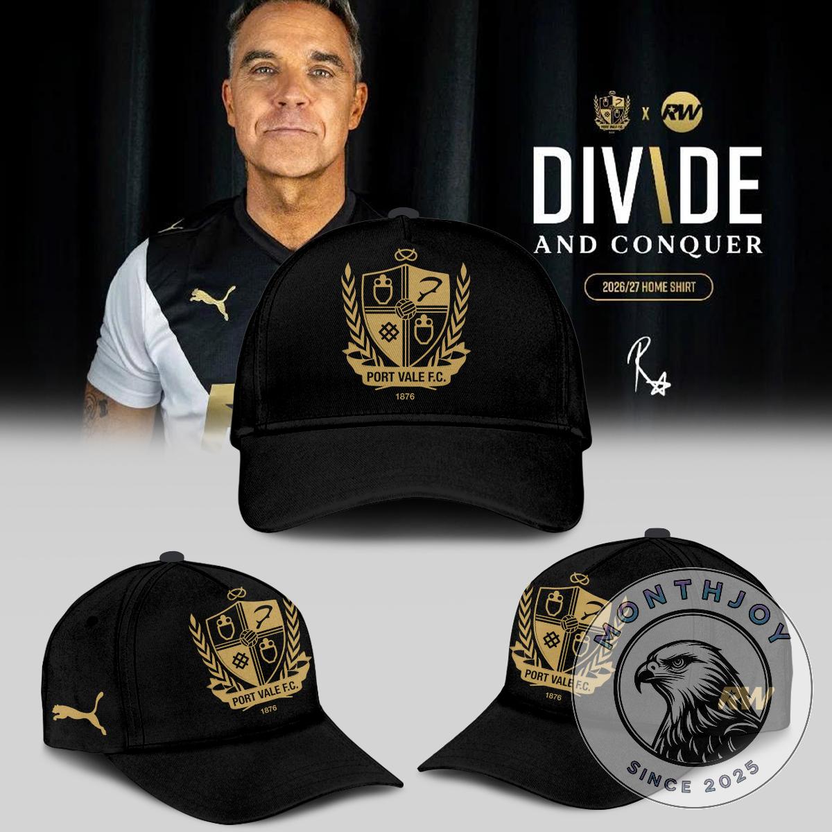 Port Vale F.C. Robbie Williams Divide and Conquer 2026/27 Home Football Jersey - Detail View