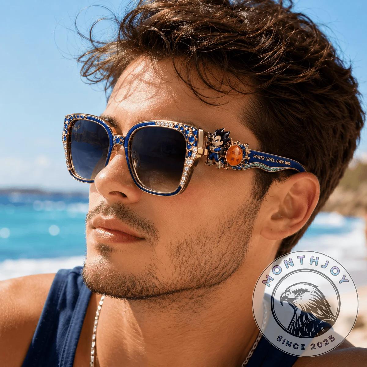 Dragon Ball Power Level Over 9000 Goku Vegeta Sunglasses - Detail View
