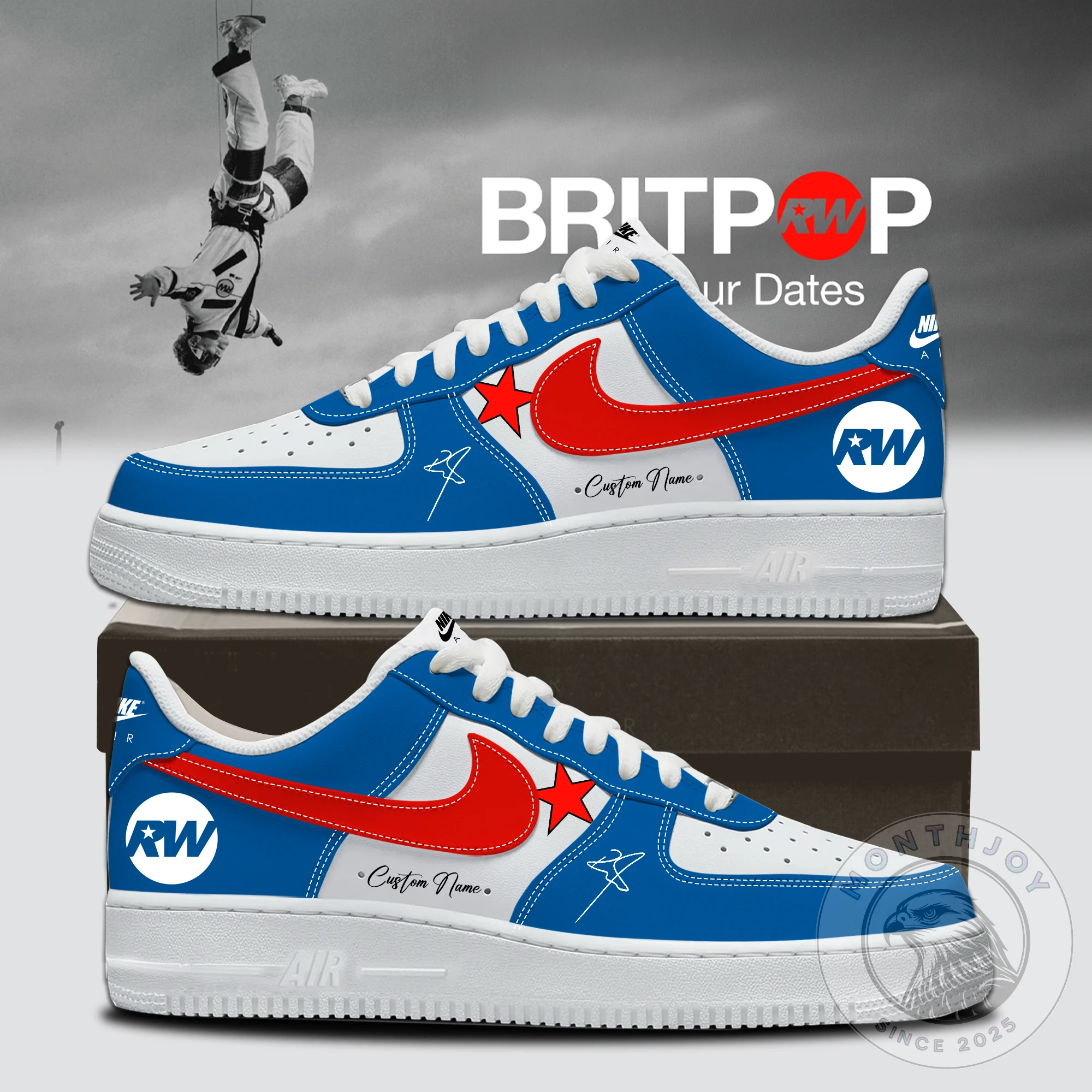 Robbie Williams BRITPOP Tour Custom Name Sneakers - Front View