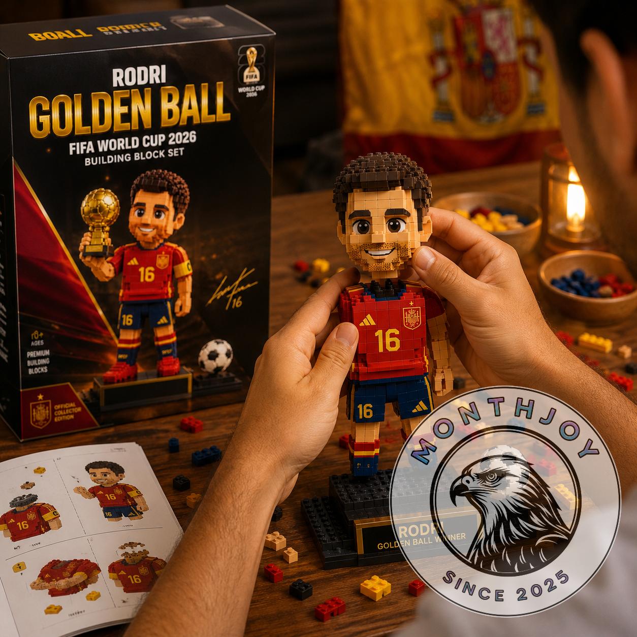 Rodri Spain FIFA World Cup 2026 Golden Ball Building Block Set - Detail View