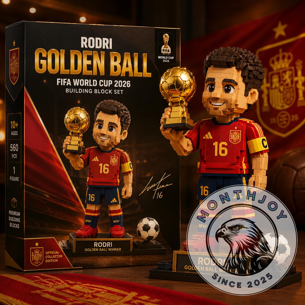 Rodri Spain FIFA World Cup 2026 Golden Ball Building Block Set - Front View