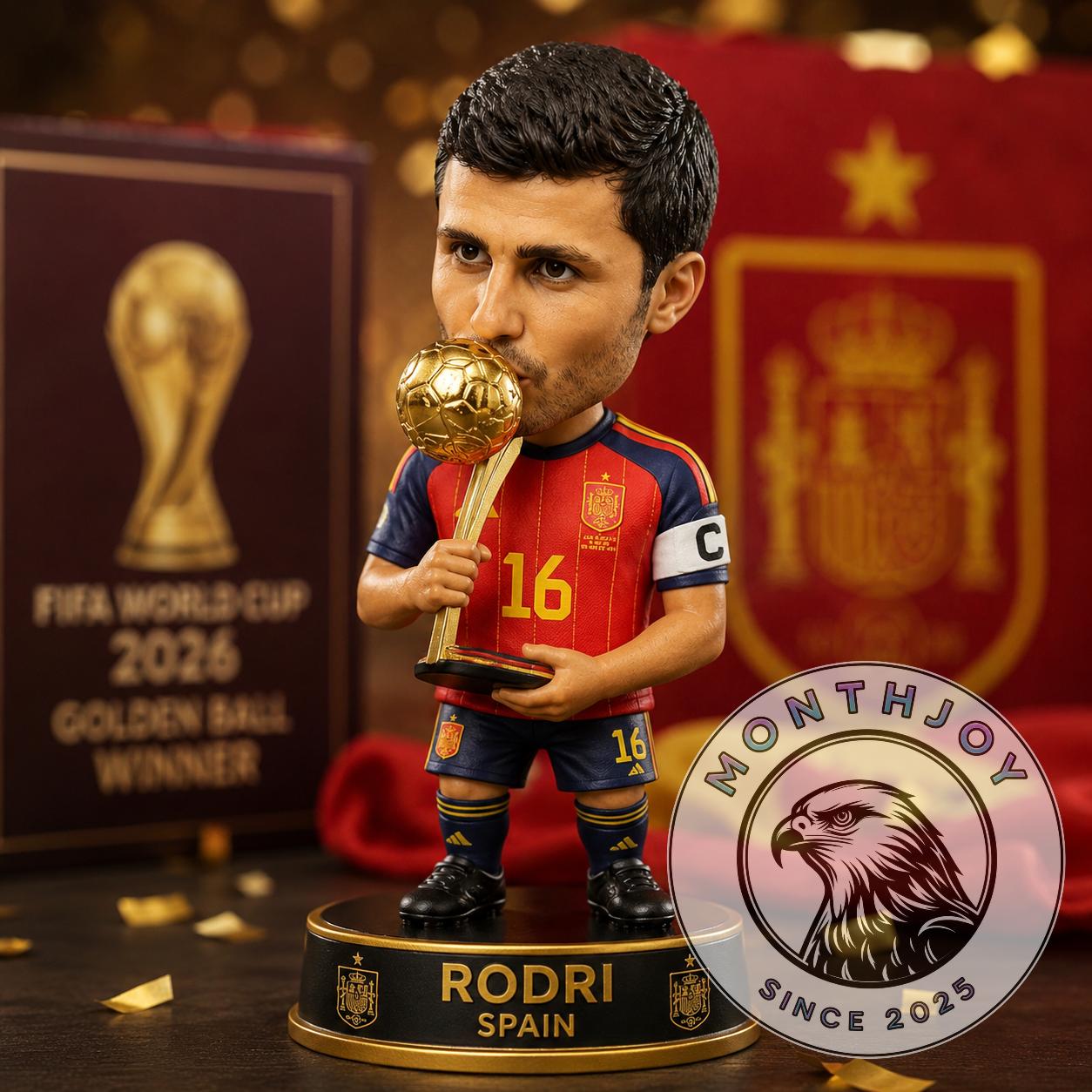 Rodri Spain FIFA World Cup 2026 Golden Ball Winner Bobblehead - Front View
