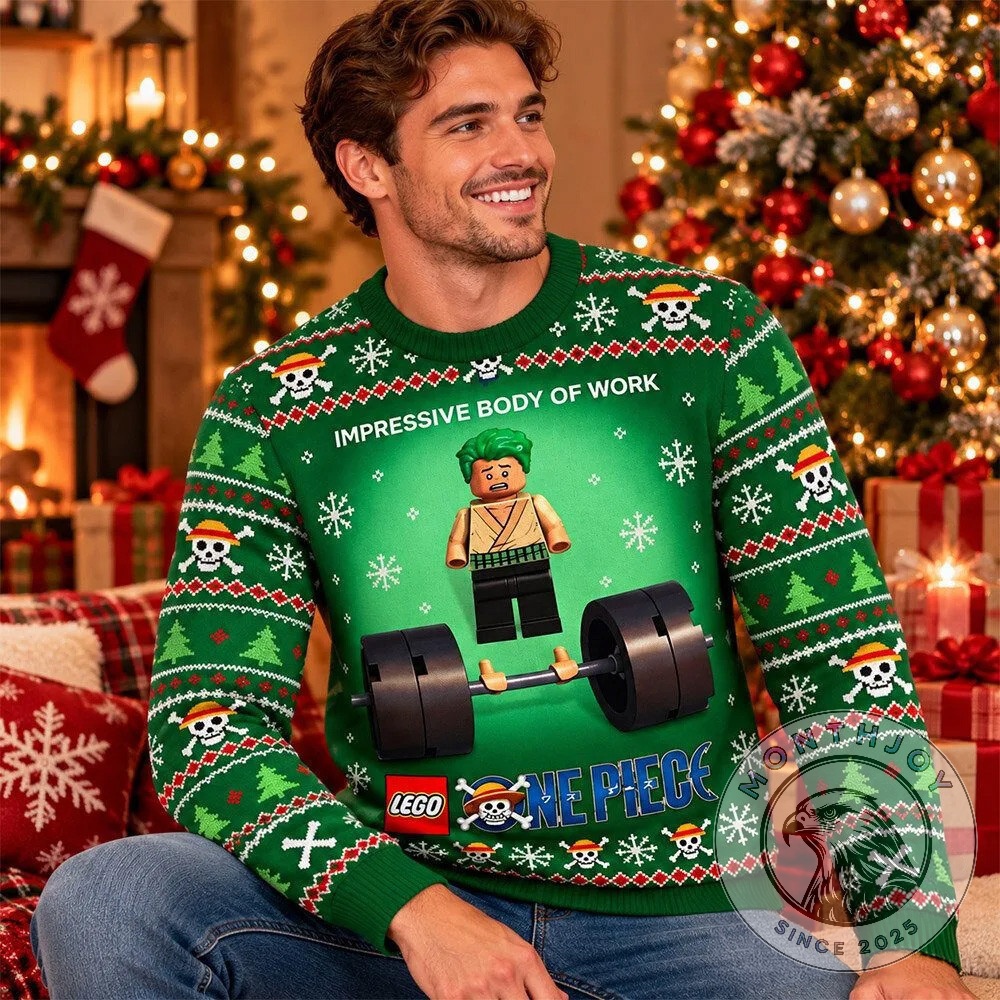 Roronoa Zoro Gym Christmas 2026 Ugly Christmas Sweater - photo 2