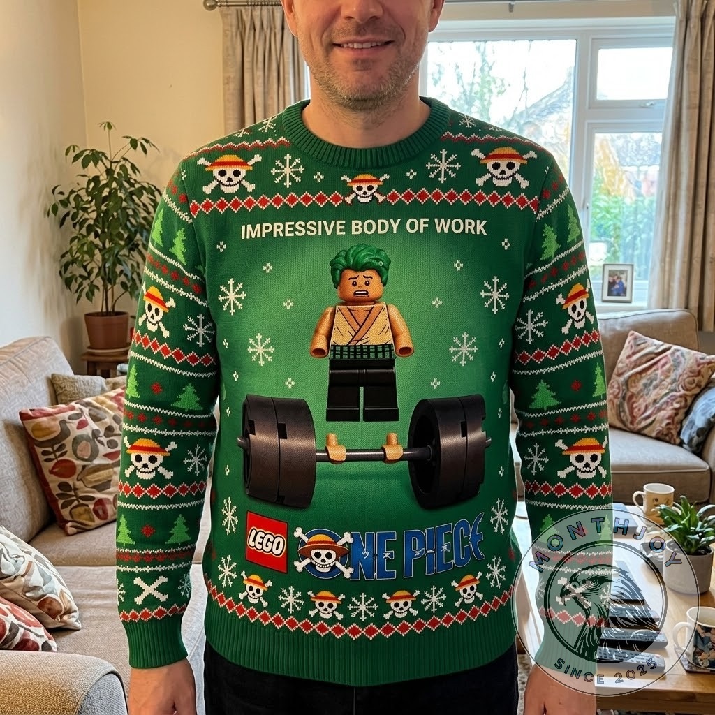 Roronoa Zoro Gym Christmas 2026 Ugly Christmas Sweater - photo 3