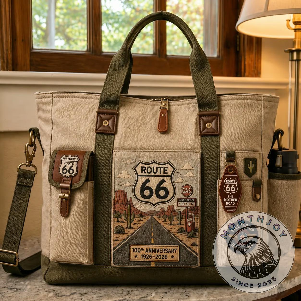 Route 66 100th Anniversary 1926–2026 Tote Bag - Front View