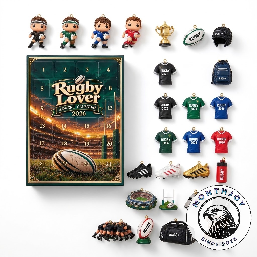 Rugby Lover 2026 24-Day Countdown Advent Calendar - rows of player and sports miniatures