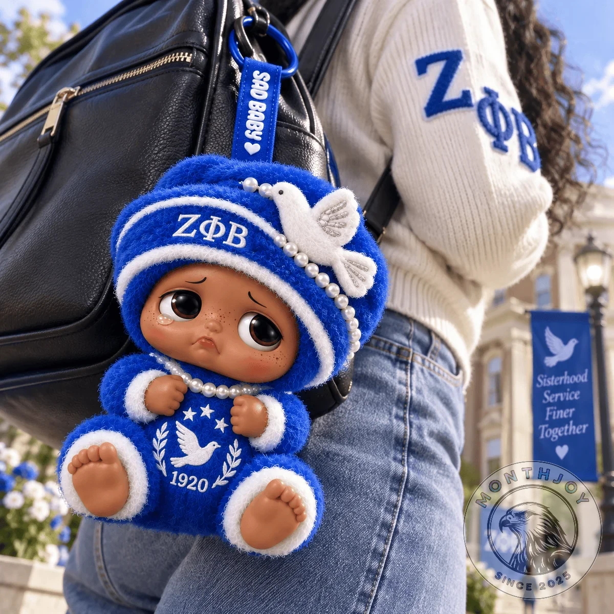 Sad Baby x Zeta Phi Beta Vinyl Plush Keychain - Detail View