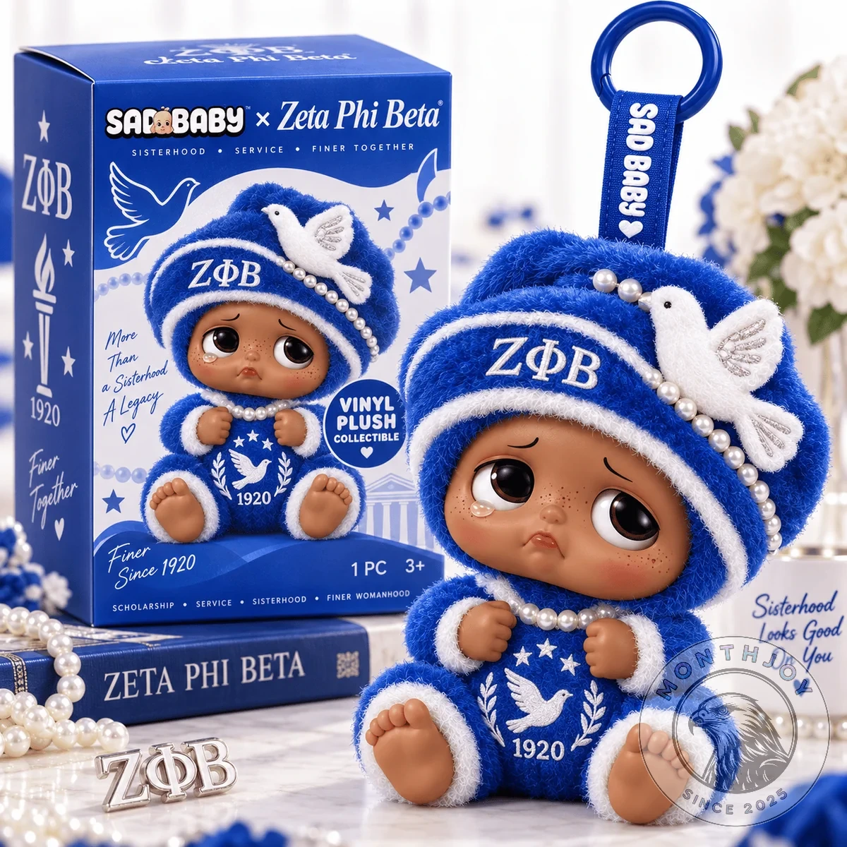 Sad Baby x Zeta Phi Beta Vinyl Plush Keychain - Design Detail