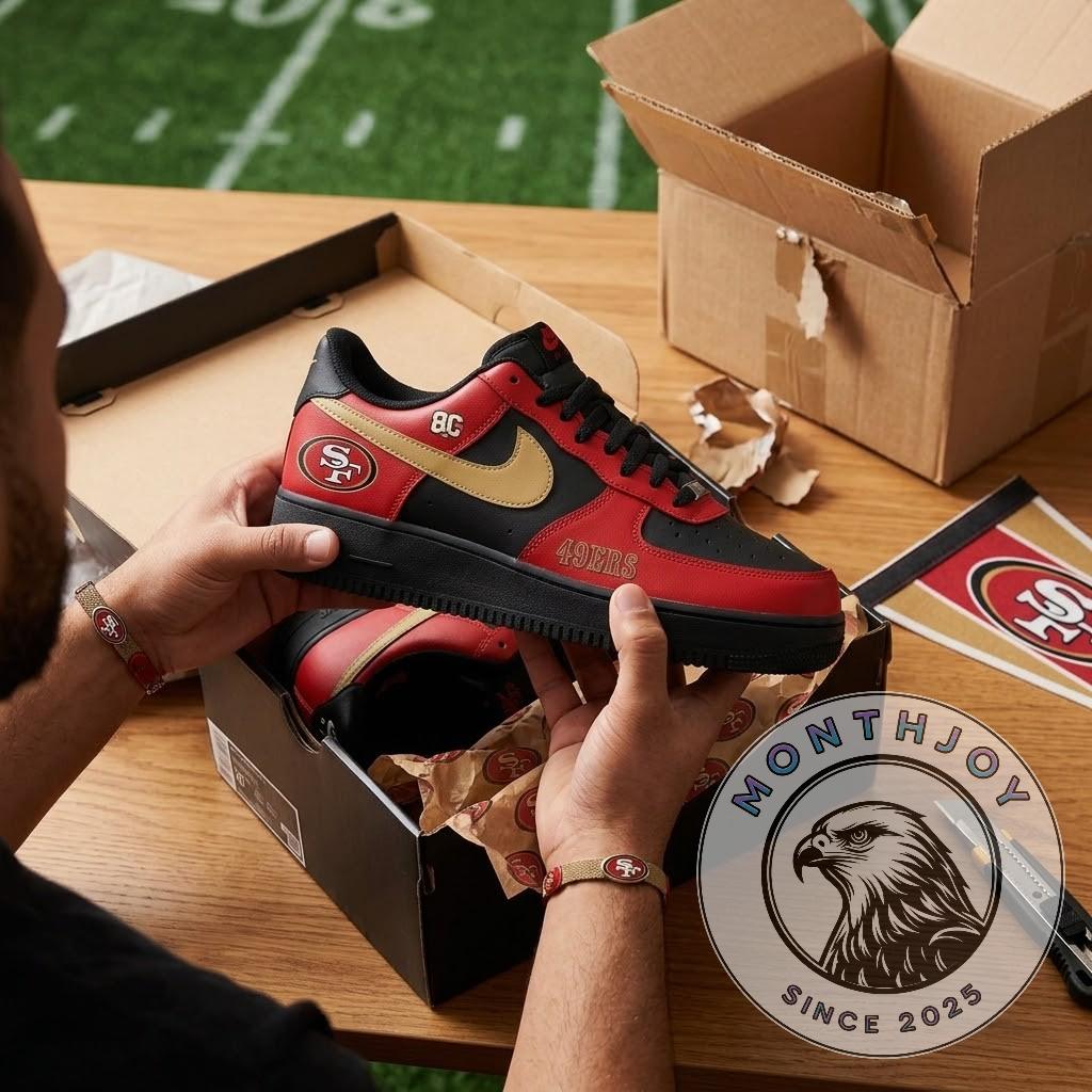 San Francisco 49ers 80th Anniversary 2026 Custom Sneakers - Detail View