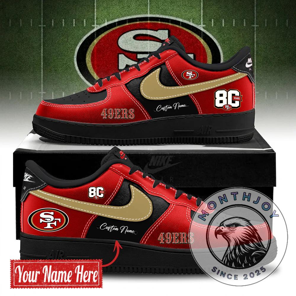 San Francisco 49ers 80th Anniversary 2026 Custom Sneakers - Front View
