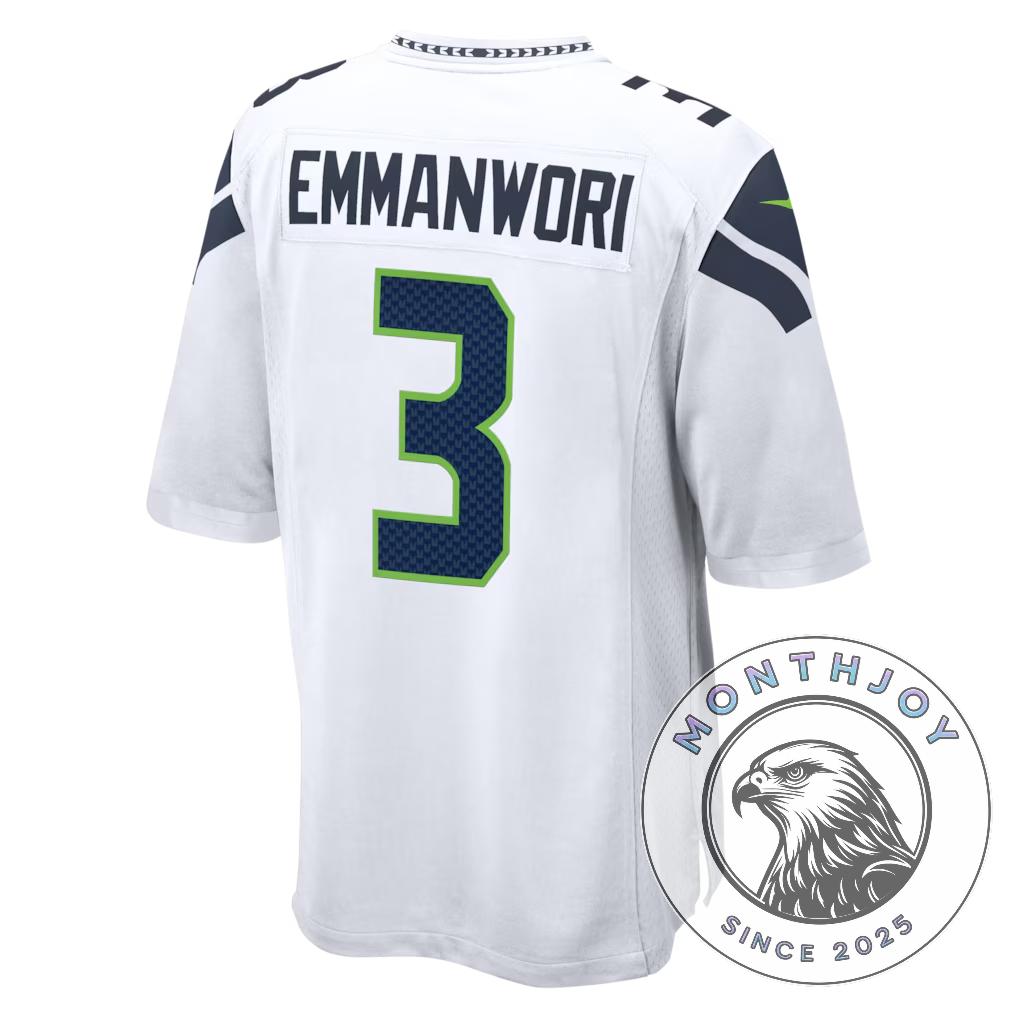 Nike Nick Emmanwori White Seattle Seahawks Game Jersey - Detail View
