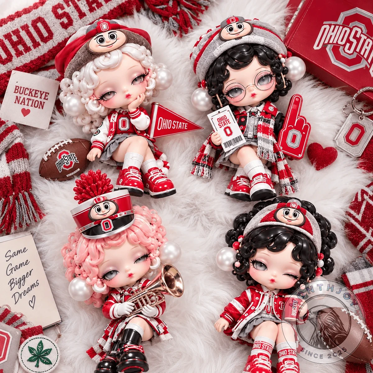 SKULLPANDA x Ohio State Buckeyes Vinyl Pop Figure Set - Design Detail