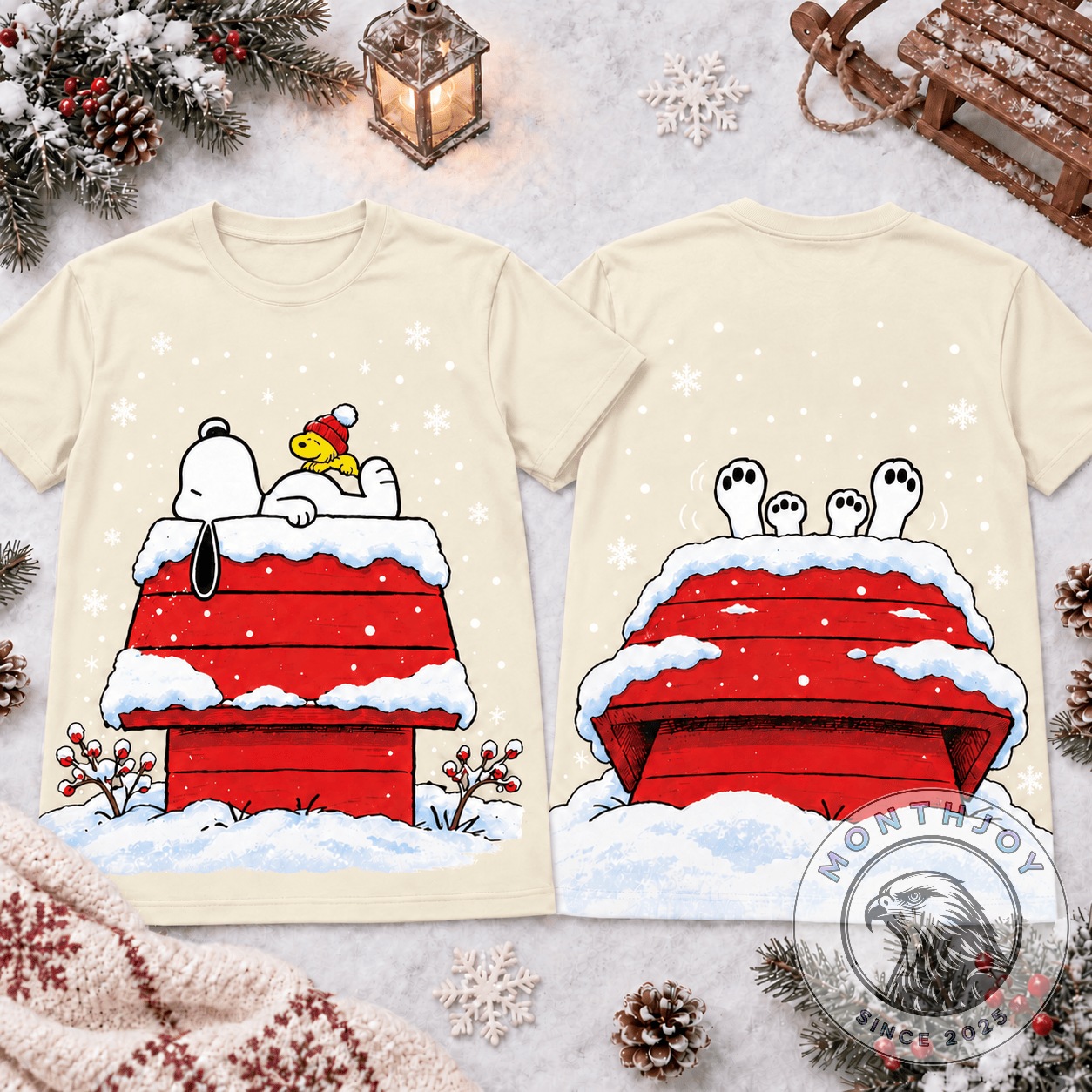Snoopy Snowy Red Doghouse Christmas 2026 T-Shirt - photo 2