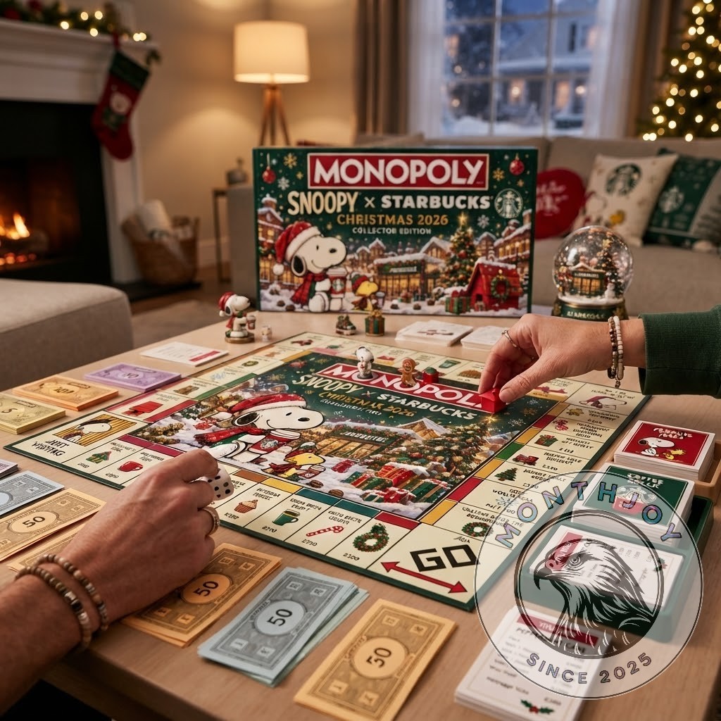 Snoopy Starbucks Christmas 2026 Collector Edition Monopoly Board Game - photo 2